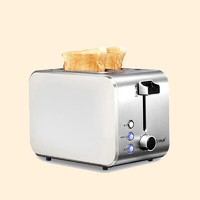 donlim 东菱 不锈钢烤机身面包机 多士炉 烤面包机 宽槽吐司机 DL-8117 银色