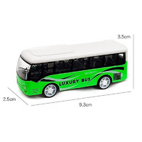 超级森林 合金公交车合金巴士车模型儿童玩具公交车金属车模型玩具 绿色巴士