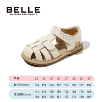 BeLLE 百丽 童鞋包头学步鞋凉鞋女童魔术贴  香草米 23码 脚长14.4-14.8cm