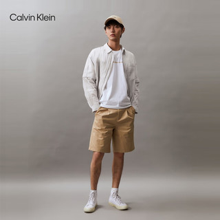 Calvin Klein Jeans24春夏男士户外通勤两穿拉链翻领衬衫式外套J325366 PC8-银河灰 XL