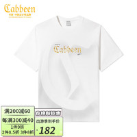 Cabbeen 卡宾 男装 索罗那凉感T恤2024夏新款高周波烫印LOGO短袖上衣潮流A 漂白色02 46