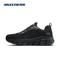 百亿补贴：SKECHERS 斯凯奇 2024年春季男士绑带运动鞋舒适百搭黑色休闲鞋