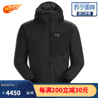 ARC'TERYX 始祖鸟 男士棉服Proton LT 冬季防寒轻量防风防水连帽户外保暖棉衣 L Black黑