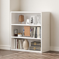 酷林书架落地简约书柜简易多层置物架客厅卧室储物收纳柜子 3层暖白色 3层暖白色 60*24*80cm