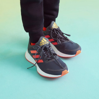 adidas 阿迪达斯 DURAMO SL K网面跑步运动鞋男小童儿童阿迪达斯官方轻运动 深灰色/红 35.5