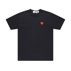 COMME des GARÇONS COMME DES GARCONS川久保玲 男士黑色棉质经典红心徽标贴花休闲T恤