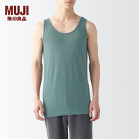 无印良品 MUJI 男式 莱赛尔 背心 男士 男款 无袖 FA19NC4S 烟熏绿色 M 170/92A