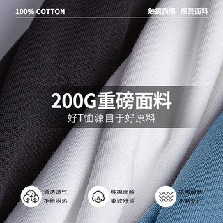 JEANSWEST 真维斯 美式长袖T恤男秋季200g重磅纯棉男士简约打底衫男生大码上衣 4XL 山雾X(中灰）