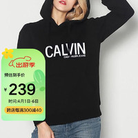 卡尔文·克莱恩 Calvin Klein 美版春秋潮流CK男女同款薄绒运动休闲套头卫衣长袖连帽衫XL