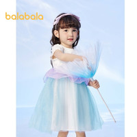 巴拉巴拉 童装女童裙子儿童夏装小童宝宝甜美公主可爱假两件连衣裙 本白10101 90cm