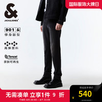 杰克·琼斯（JACK&JONES）夏季休闲舒适百搭男裤长裤水洗磨白修身牛仔裤男224232045 A15黑色牛仔 常规 A15黑色牛仔 165/74A/XSRW