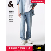 杰克·琼斯（JACK&JONES）夏直筒版型浅蓝潮流高弹舒适简约百搭男裤牛仔裤长裤男224232008 E39 浅牛仔蓝 常规 175/82A/MRW