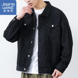 jeanswest真维斯牛仔外套男纯棉春夏季新款宽松男士工装夹克男款休闲