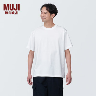 MUJI 無印良品 无印良品（MUJI）男式 天竺编织 圆领短袖T恤 男士打底衫男款夏季新品 AB1MIA4S 白色 M (170/92A)