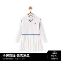 Mini Peace MiniPeace商场同款xCHAO系列太平鸟女童连衣裙春季两件套儿童裙子 白色 140cm