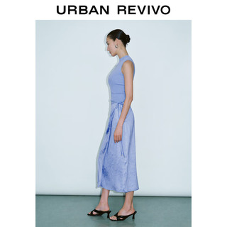 URBAN REVIVO 女士气质高阶褶皱系带长款A型半裙 UWG540034 丁香紫 XXS