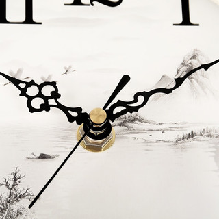 汉时(Hense）创意古典座钟时尚木质台钟卧室时钟客厅桌钟装饰石英钟表HD296 白色