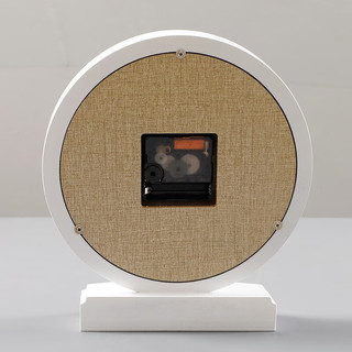 汉时(Hense）创意古典座钟时尚木质台钟卧室时钟客厅桌钟装饰石英钟表HD296 白色