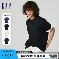 Gap 盖璞 男女装2024春夏新款水洗棉圆领短袖T恤多色情侣装上衣885843