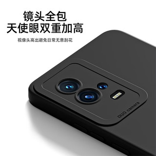 AOYAMIC 适用vivo iQOO8手机壳iqoo8pro保护套硅胶防摔全包磨砂个性简约超薄男女软壳 【经典黑】适用于vivo iQOO8(直面屏) 镜头全包亲肤磨砂天使眼液态硅胶软壳