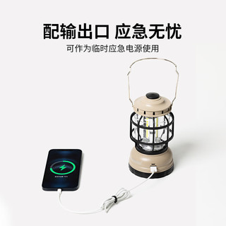 LUING BOX 露营盒子 户外LED灯充电灯照明便携高续航氛围装饰帐篷挂灯手提灯 浅咖