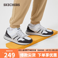 SKECHERS 斯凯奇 夏季男低帮复古时尚板鞋894183 白色/黑色741 41.00