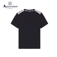 AQUASCUTUM/雅格狮丹春夏格纹图案男打底衫短袖t恤Q4970EM051 深蓝/39 L