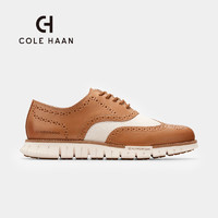 colehaan/歌涵 男士牛津鞋 2024春夏商务透气镂空增高休闲鞋C38849 棕色/米白色 44