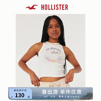 HOLLISTER24春夏美式辣妹修身罗纹图案高领背心 女 358542-1 白色 XS (160/84A)