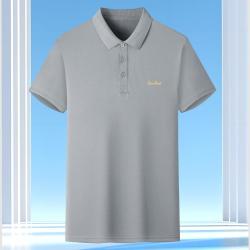 群豪凉感夏季短袖商务休闲套头t恤男式polo衫上衣