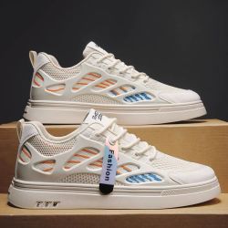 莫诗尼帆布鞋男鞋夏季新款透气网鞋运动鞋韩版百搭小白鞋厚底休闲板鞋