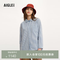 AIGLE艾高长袖衬衫2024年春夏户外DFT速干排汗COOLMAX凉爽女 深宝蓝 AT635 38(165/88A)