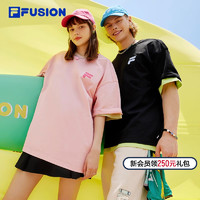 FILA 斐乐 FUSION斐乐潮牌情侣运动短袖T恤夏季多彩宽松纯棉上衣男女