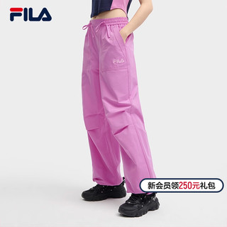 FILA 斐乐 官方女士梭织长裤2024夏季新款时尚简约宽松休闲收口裤