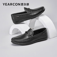 YEARCON 意尔康 男鞋2023新款男士商务休闲皮鞋低帮单鞋一脚蹬英伦风