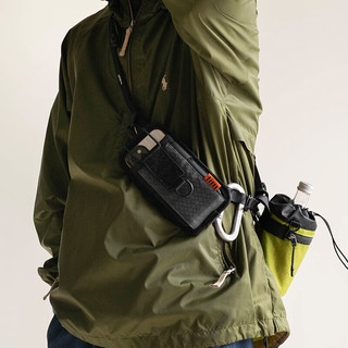 MYBRANDORIGINAL手机包机能登山挂包可挂腰部包Q4022 黑拼灰色（）