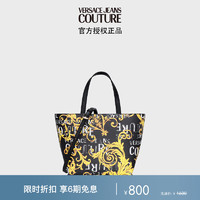 VERSACE 范思哲 Jeans Couture女士满印托特包大容量 黑色印花 礼物