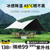 黑胶天幕帐篷户外露营遮阳便携式加厚防晒涂层八角蝶形防晒遮阳棚