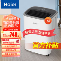 海尔（haier）除湿机/抽湿机  家用除湿机轻音吸湿器干衣净化抽湿器去湿防潮干燥机地下室别墅大面积除湿 16L/天 全屋除湿【适用30-90㎡】 全屋除湿16L/天【适用30㎡-90㎡】