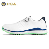 PGA  高尔夫球鞋 男士防水鞋子 防侧滑鞋钉 旋钮鞋带 爆米花中底柔软舒适 PGA 301012-白蓝 42