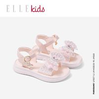 百亿补贴：Ellekids ELLE KIDS 童鞋夏季新款女童公主鞋水钻时装休闲鞋凉鞋珍珠魔术贴