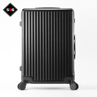 SGG 黑色行李箱女拉杆箱万向轮女20英寸24密码皮箱子28吋登机 黑色 20寸标准登机箱
