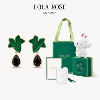 LOLA ROSE 罗拉玫瑰 常青藤系列 LR60001 叶片925银镀金玉石耳环