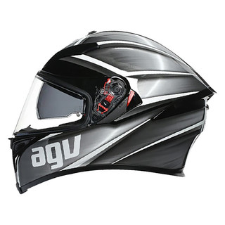AGV K5S意大利摩托车头盔双镜片全盔防雾赛车机车四季男女k5 风暴黑银 M（适合54-56头围）