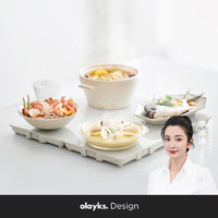 olayks 欧莱克 暖菜板 拼接热菜板保温板 解冻加热板饭菜保温家用桌面暖菜垫热饭保温暖杯垫热菜板四板 主机+三块板（适用3-5人）