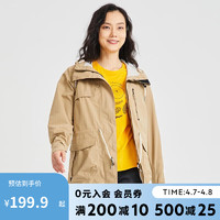 DECATHLON 迪卡侬 外套女秋冬夹克冲锋防水防风衣风衣夹克ODT2奶咖色2XS 4666407