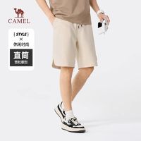 CAMEL 骆驼 男装短裤夏季2024新款宽松休闲纯棉五分裤男户外运动直筒裤子