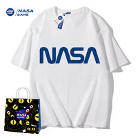 NASA GAME官网联名款XC新品2024纯棉短袖t恤男女潮牌情侣装T恤