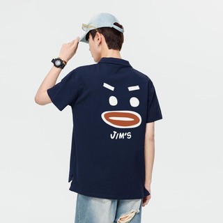 JIM’S 吉牡 夏季款印花短袖套头T恤百搭男士男式Polo衫
