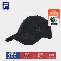 FILA 斐乐款棒球帽2024夏运动帽子遮阳帽鸭舌帽 深黑-BK XS